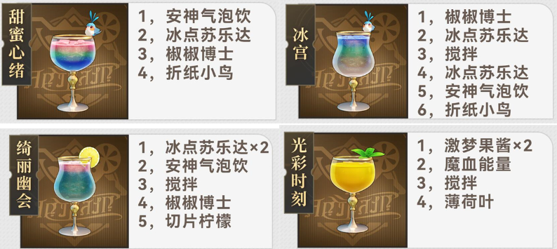 崩坏星穹铁道杯中逸事推导配方有哪些 崩坏星穹铁道杯中逸事推导配方分享图2