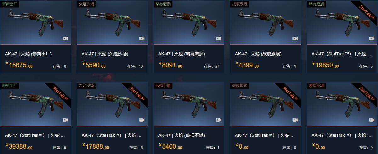 csgoak47所有皮肤及价格介绍图6